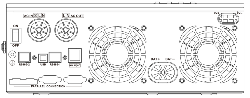 Manual Inversor Carregador Híbrido SRNE HF 8 Manual HF24 HF48 Cabeamento