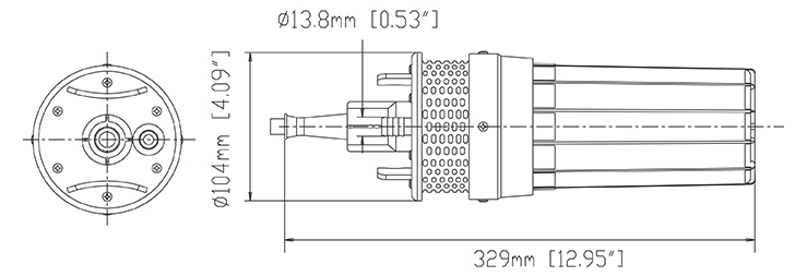 DImensões da Bomba Solar YM2460-30