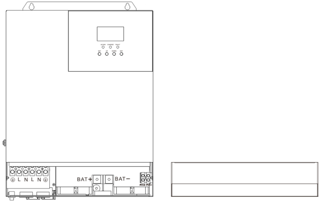 Manual Inversor Carregador Híbrido SRNE HF 7 Manual HF24 HF48 Remover a tampa frontal